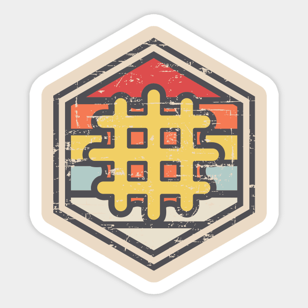 Retro Badge Waffle Light Sticker by rojakdesigns